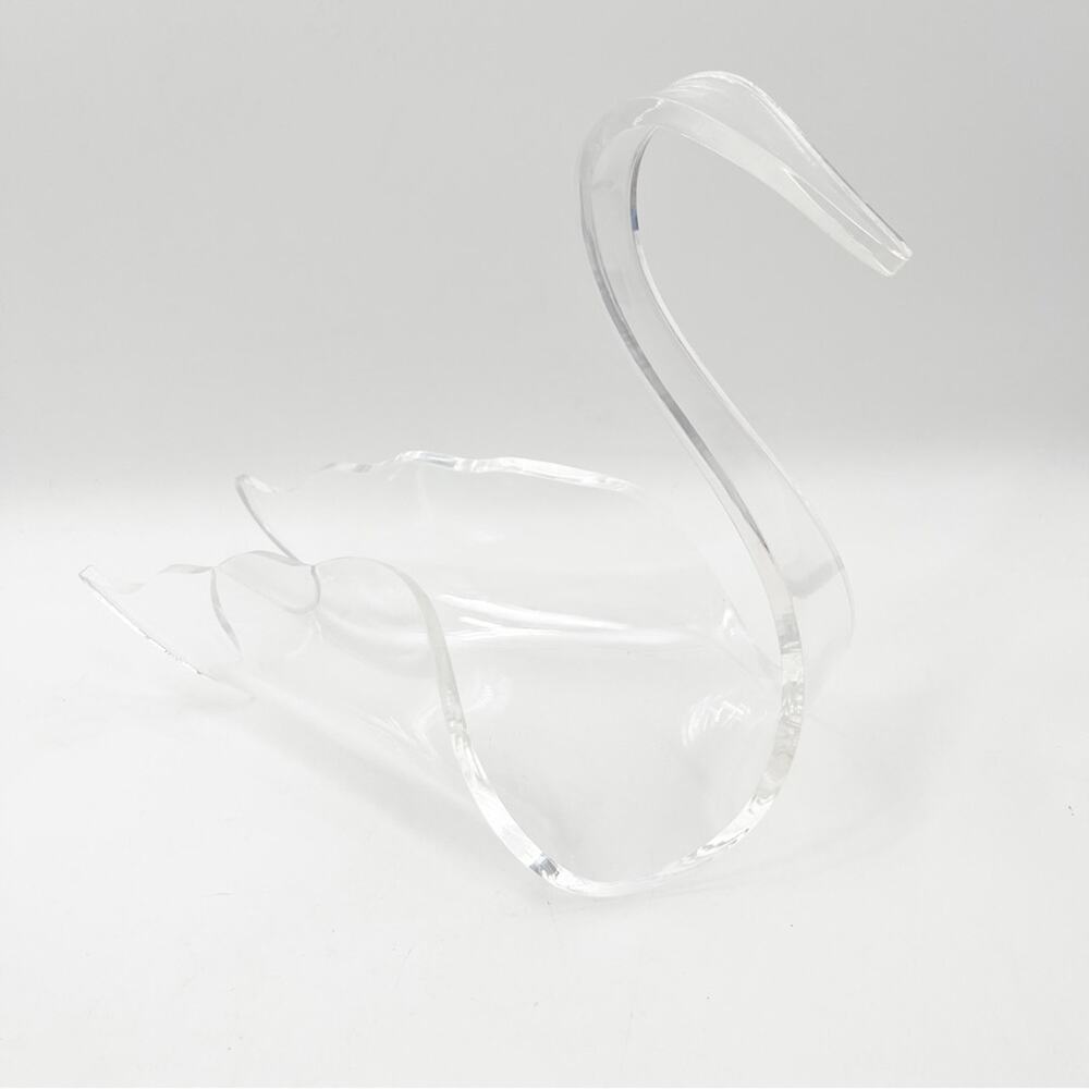 VINTAGE Acrylic Swan Towel Holder Bathroom Multi Use Home Decor Feminine Table